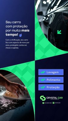Story Estética Automotiva Proteção por Muito Mais Tempo PSD Editável