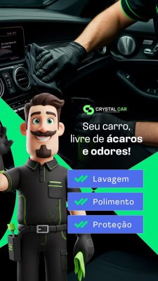 Story Estética Automotiva Seu Carro Livre de Ácaros e Odores! PSD Editável