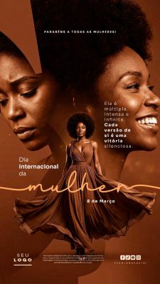 Dia Internacional da Mulher 08 de Março Story Parabéns a Todas  Post PSD Editável