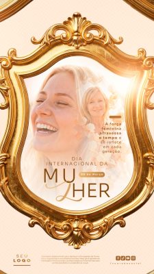 Mulher Dia Internacional 08 de Março Força Feminina PSD Editável