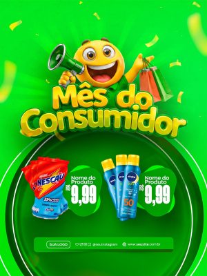 Mês do Consumidor Ofertas Imperdíveis Descontos Especiais PSD Editável