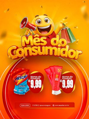 Mês do Consumidor Template para Promoções Ofertas PSD Editável