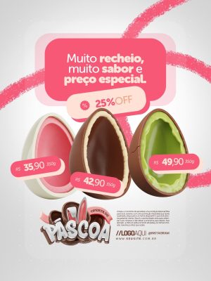 Oferta de Páscoa Muita Oferta Muito Sabor e Preço Especial PSD Editável
