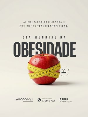 Dia Mundial da Obesidade 04 de Março Alimentação Equilibrada PSD Editável