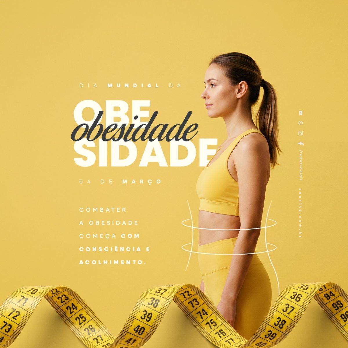 Dia Mundial da Obesidade 04 de Março PSD Editável