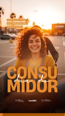 Dia do Consumidor Promoção Feliz Cliente Marketing PSD Editável