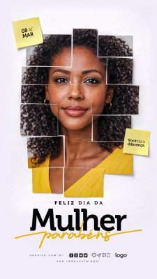 Dia da Mulher 08 MAR Você Faz a Diferença Arte Moderna PSD Editável
