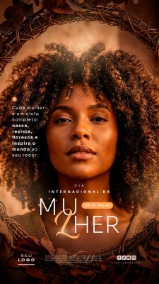 Dia Internacional da Mulher 08 de Março Story Inspire-se PSD Editável