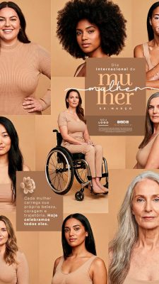 Dia Internacional da Mulher 08 de Março Story Celebre a Diversidade PSD Editável