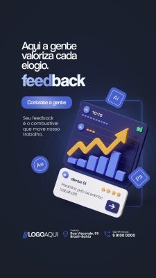 Story Marketing Digital Feedback Valoriza Elogios Contrate a Gente PSD Editável