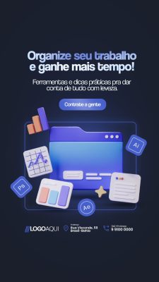 Story Marketing Digital Trabalho Organize Seu Trabalho Ganhe Mais Tempo PSD Editável
