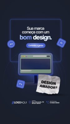 Story Marketing Digital Sua Marca Começa Com Um Bom Design Contrate a Gente PSD Editável