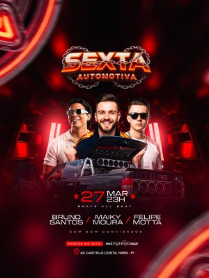 Flyer Próximos Shows Sexta Automotiva 27 Mar Evento PSD Editável