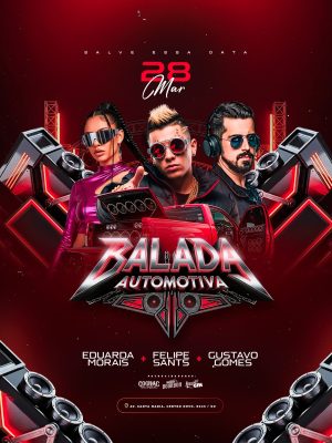 Flyer Próximos Shows Balada Automotiva 28 Mar Artistas  PSD Editável