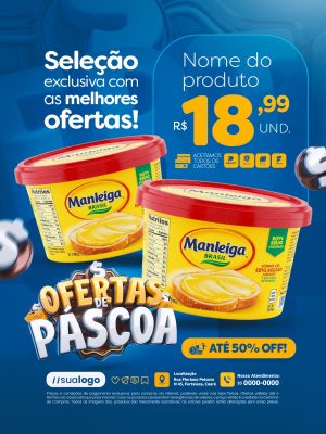 Ofertas de Páscoa Seleção Exclusiva Com as Melhores Ofertas 50% Off PSD Editável