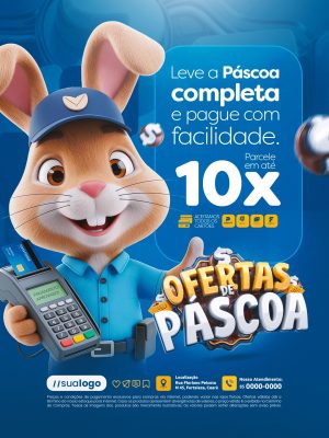 Ofertas de Páscoa Parcele em Até 10x Pagamento Aprovado PSD Editável