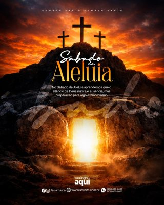 Semana Santa Sábado de Aleluia Igreja Marketing Digital PSD Editável