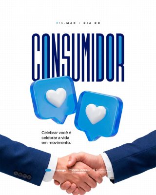 Dia do Consumidor 15 de Março Mensagem de Gratidão PSD Editável