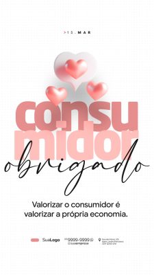 15 Mar Dia do Consumidor Obrigado Template Moderno PSD Editável
