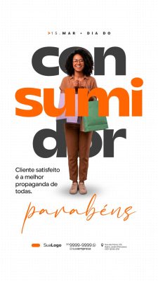 Dia do Consumidor 15 Março Parabéns aos Clientes PSD Editável