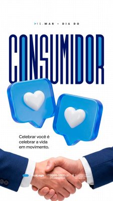 Dia do Consumidor Celebrar Você é Celebrar a Vida PSD Editável