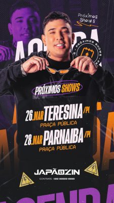Agenda Japãozin Próximos Shows Março Teresina Parnaíba PSD Editável
