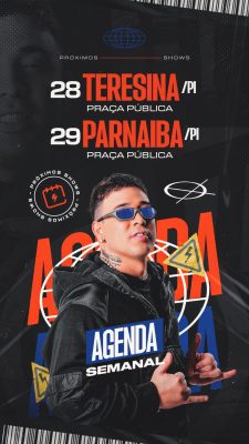 Agenda Semanal Shows Teresina Parnaíba Praça Pública PSD Editável