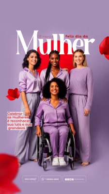 Story Mulher 03 Março Feliz Dia da Mulher Arte Social PSD Editável