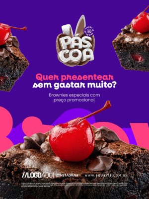 Páscoa Saldão Brownies Especiais com Preço Promocional PSD Editável