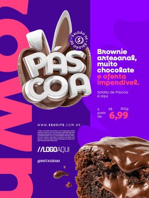 Páscoa Saldão Brownie Artesanal Oferta Imperdível PSD Editável