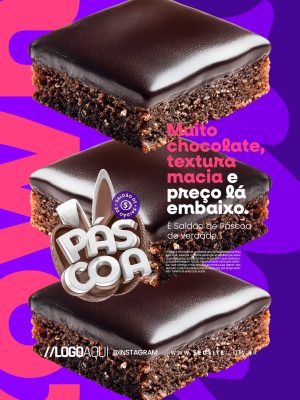 Saldão de Páscoa Muito Chocolate Textura Macia PSD Editável