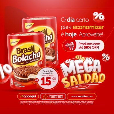 Mega Saldão 50% OFF O Dia Certo Para Economizar PSD Editável