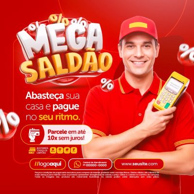Mega Saldão Abasteça Sua Casa Pague No Seu Ritmo PSD Editável