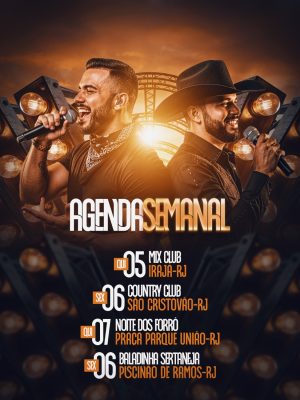 Agenda Semanal Eventos Sertanejos Forró Baladinha Noturna PSD Editável