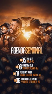 Agenda Semanal Mix Club Country Sertaneja Stories PSD Editável
