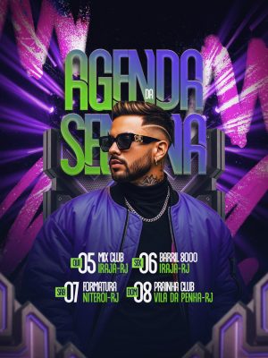 Agenda Eventos Modelo de DJ na Noite Festivo PSD Editável
