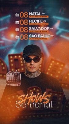 Shows Semanal Divulgação Barzinho da Teresa e Resenha dos Amigos Stories PSD Editável