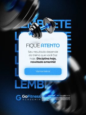 Academia Lembrete Treino e Disciplina PSD Editável