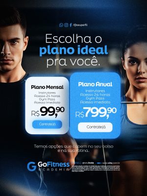 Academia Escolha o Plano Ideal Pra Você PSD Editável