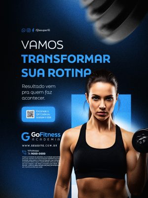 Academia Vamos Transformar Sua Rotina PSD Editável