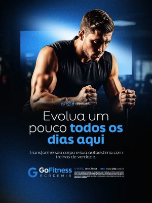 Academia Evolua Um Pouco Todos os Dias Aqui PSD Editável