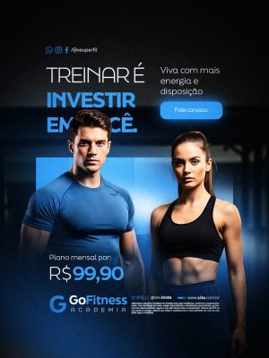 Academia Treinar é Investir em Você PSD Editável
