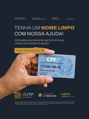 Advocacia Tenha um Nome Limpo com Nossa Ajuda PSD Editável