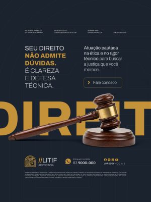 Advocacia Seu Direito Não Admite Dúvidas PSD Editável