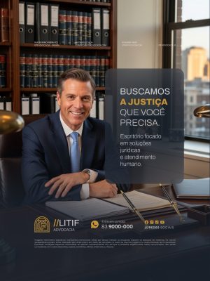 Advocacia Buscamos a Justiça que Você Precisa PSD Editável