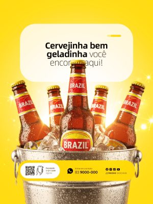 Cervejinha Bem Geladinha Você Encontra Aqui Cervejaria PSD Editável