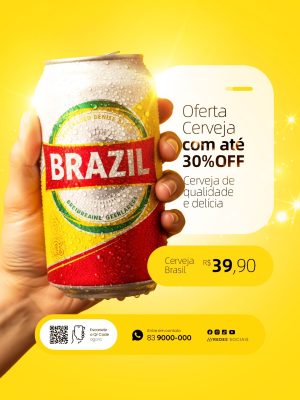 Cerveja Brazil Oferta Até 30% OFF Cervejaria PSD Editável