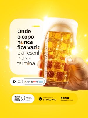 Cervejaria Onde o Copo Nunca Fica Vazio PSD Editável