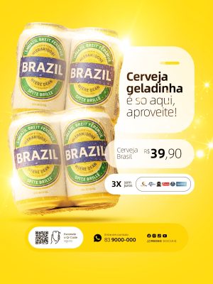 Cerveja Geladinha é Só Aqui Aproveite Oferta por R$39,90 Cervejaria PSD Editável