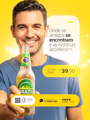 Cervejaria Onde Amigos se Encontram PSD Editável